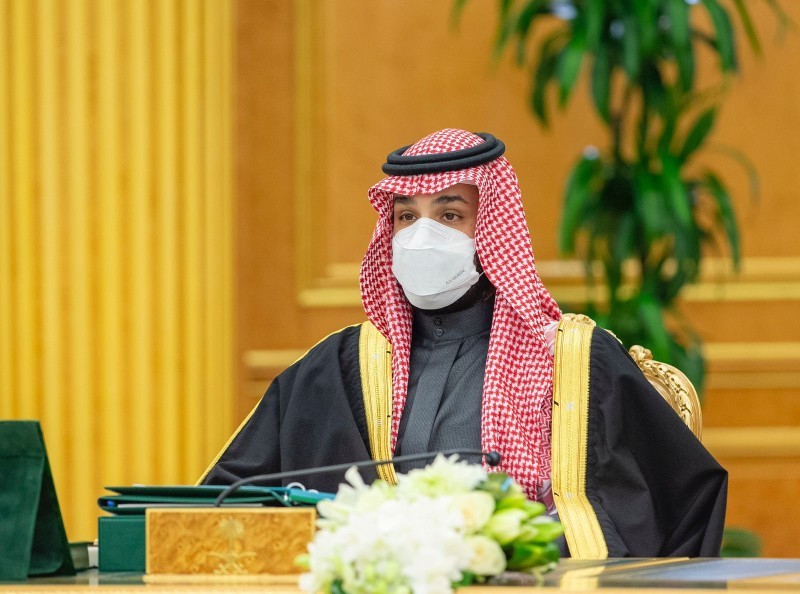 ولي العهد الأمير محمد بن سلمان في جلسة مجلس الوزراء اليوم (بندر الجلعود)