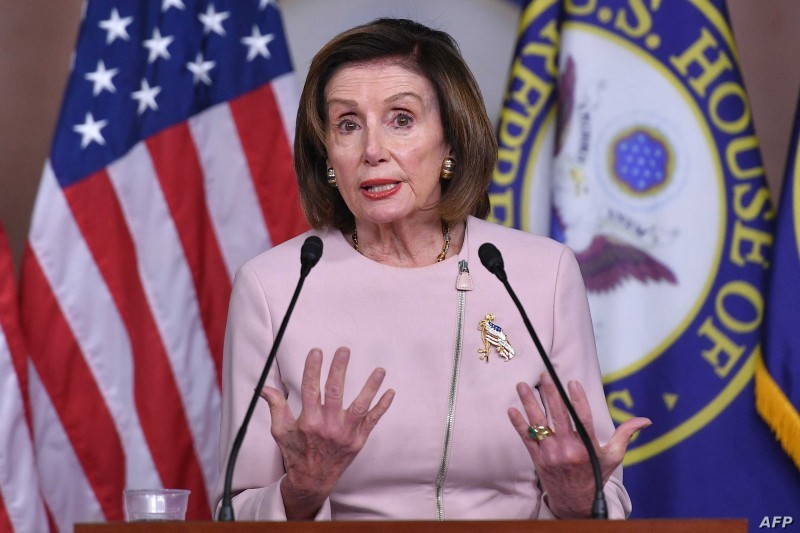 US Speaker of the House, Nancy Pelosi, Democrat of California, speaks during her weekly press briefing on Capitol Hill in Washington, DC, on October 21, 2021. (Photo by MANDEL NGAN / AFP)