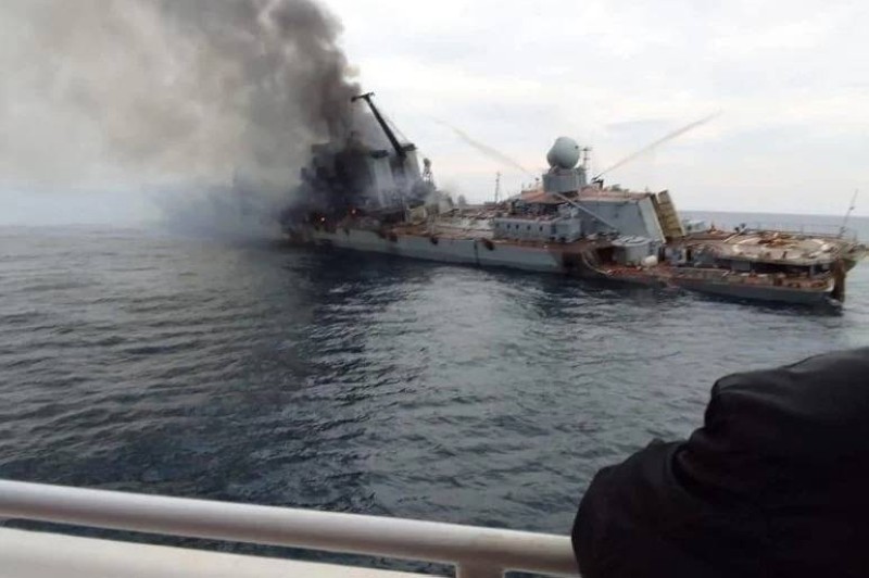 الطراد الروسي موسكوفا الذي دمر قبالة سواحل اوكرانيا