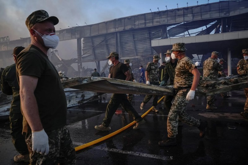 الدمار الذي حل بأوكرانيا جراءا لحرب.