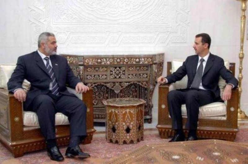 الأسد وهنية في لقاءات سابقة.
