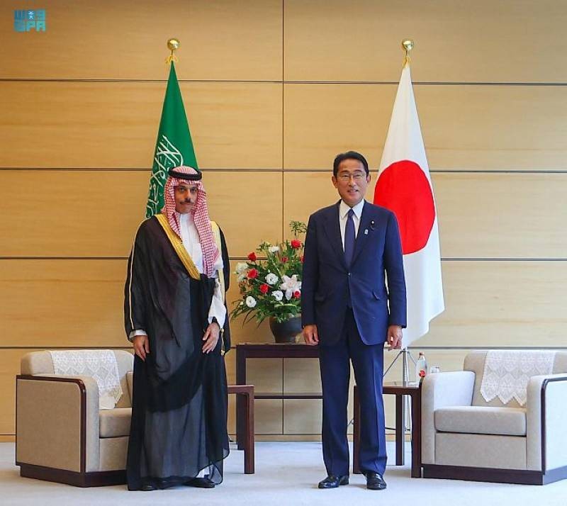 وزير الخارجية يستعرض مع رئيس وزراء اليابان علاقات البلدين.