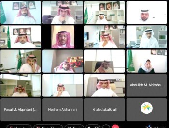 



مشاركون في الاجتماع عبر الاتصال المرئي.