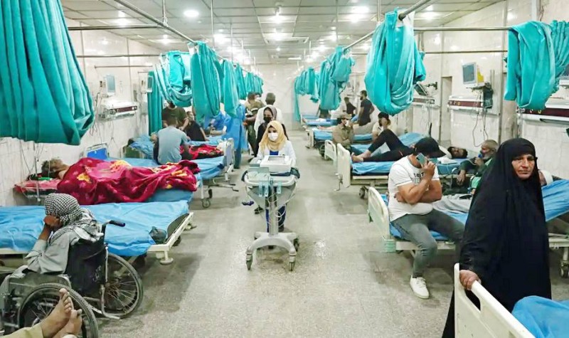 



عنبر في أحد مستشفيات بغداد. (وكالات)