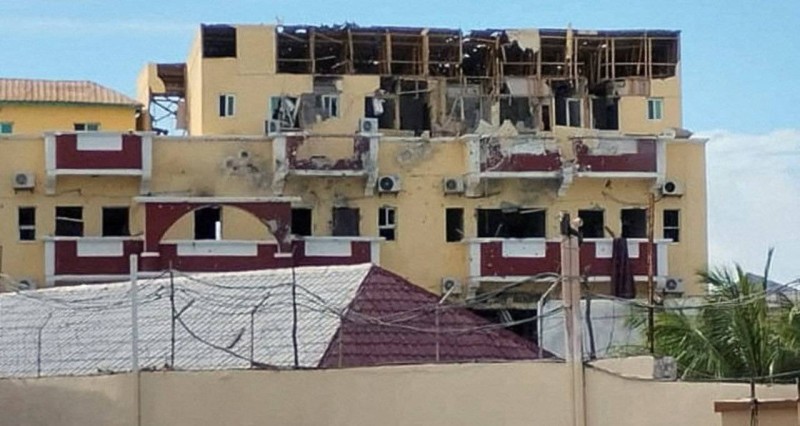 مبنى الفندق الذي استهدفته حركة الشباب الإرهابية
