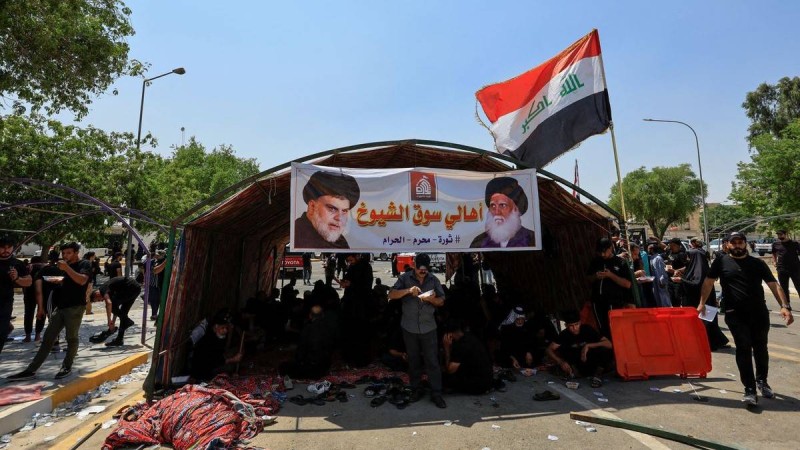 اعتصامات ومخيمات للمتظاهرين وسط بغداد.