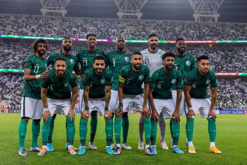 تشكيلة لاعبي المنتخب السعودي في مواجهة أستراليا ضمن التصفيات النهائية لمونديال كأس العالم 2022 (المنتخب السعودي - تويتر)