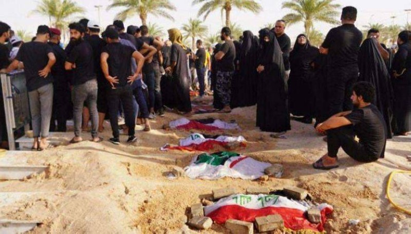 دفن قتلى المواجهات العراقية
