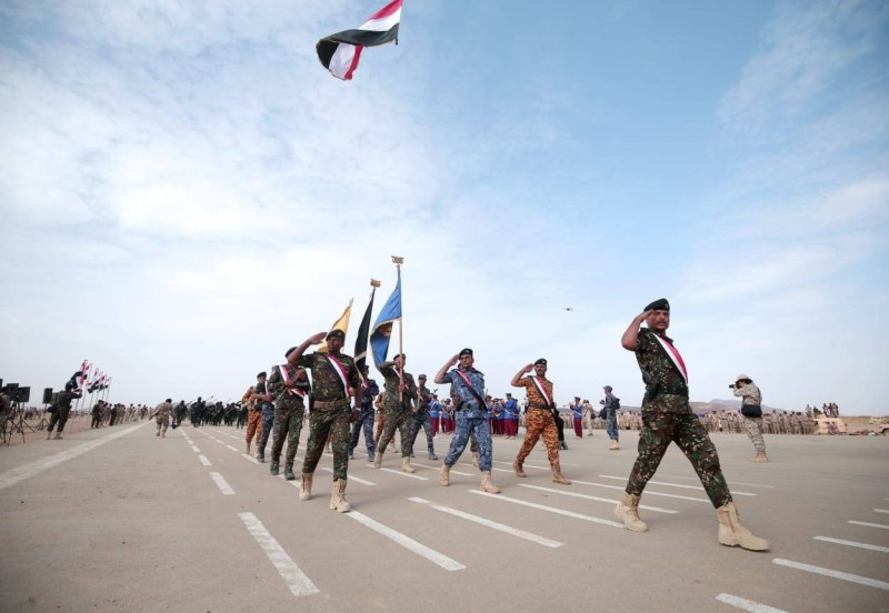 عرض عسكري في مأرب لقوات الجيش الوطني اليمني