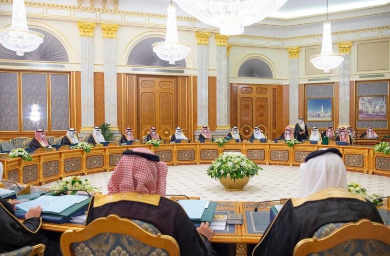 الوزراء خلال اجتماع مجلس الوزراء برئاسة خادم الحرمين اليوم (بندر الجلعود)