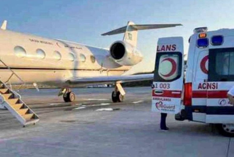 طائرة الإخلاء الطبي المخصصة لنقل الطفلة سارة الشمري من مطار إربيل إلى المملكة