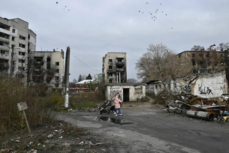 آثار الحرب في كييف.