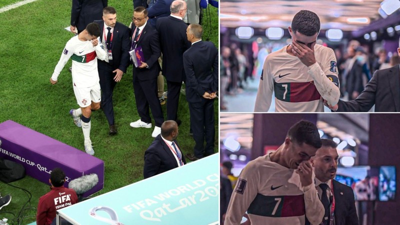 رونالدو دخل في نوبة بكاء بعد هزيمة منتخب البرتغال وخروجه من دور ربع النهائي في كأس العالم 2022.