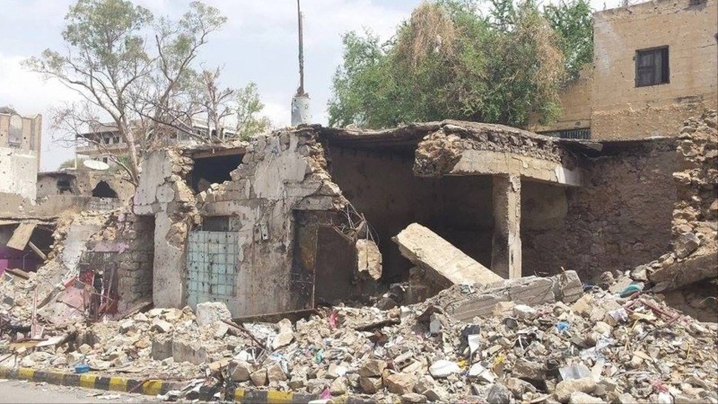 مدينة تعز الذي دمرها الحوثي بالقصف العشوائي