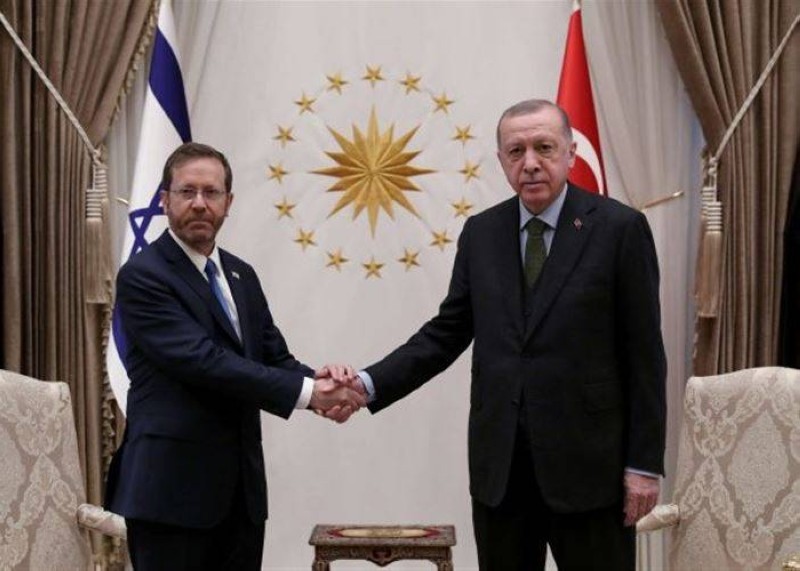 الرئيسان التركي والإسرائيلي في لقاء سابق.