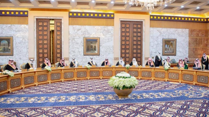 الوزراء خلال جلسة مجلس الوزراء اليوم (بندر الجلعود)