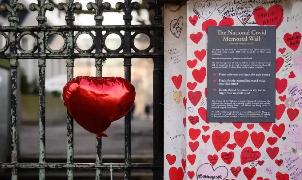 



الحائط التذكاري لضحايا كورونا في لندن. (وكالات)