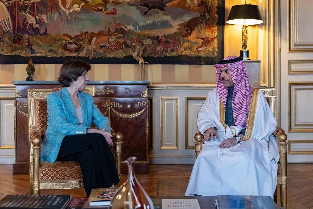 وزير الخارجية الأمير فيصل بن فرحان ووزيرة خارجية فرنسا كاثرين كولونا