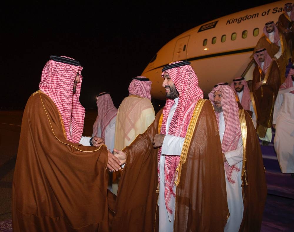 ولي العهد الأمير محمد بن سلمان لحظة وصوله إلى المدينة المنورة