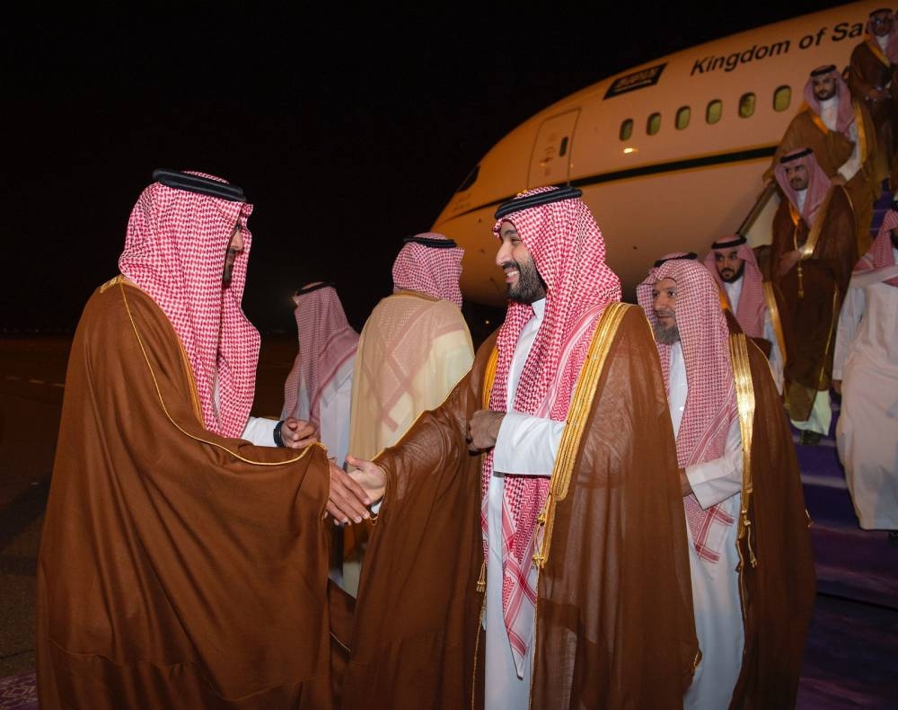 ولي العهد الأمير محمد بن سلمان لحظة وصوله إلى المدينة المنورة.