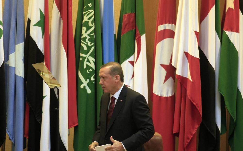 أردوغان خلال مشاركته في أحدى القمم العربية