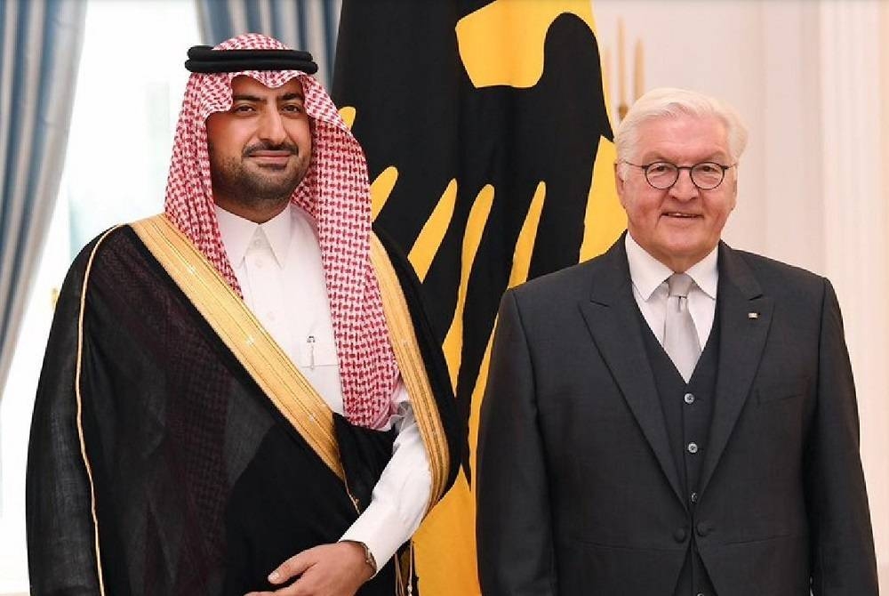 سفير السعودية لدى ألمانيا الأمير عبدالله بن خالد بن سلطان بن عبدالعزيز والرئيس الألماني