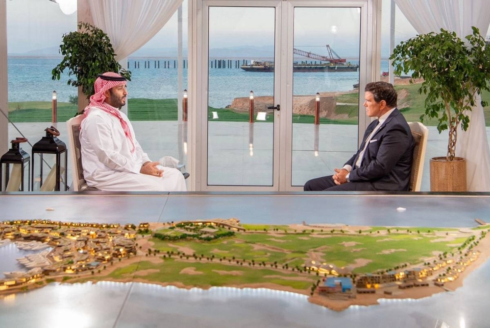 ولي العهد الأمير محمد بن سلمان أثناء اللقاء مع قناة فوكس نيوز الأمريكية