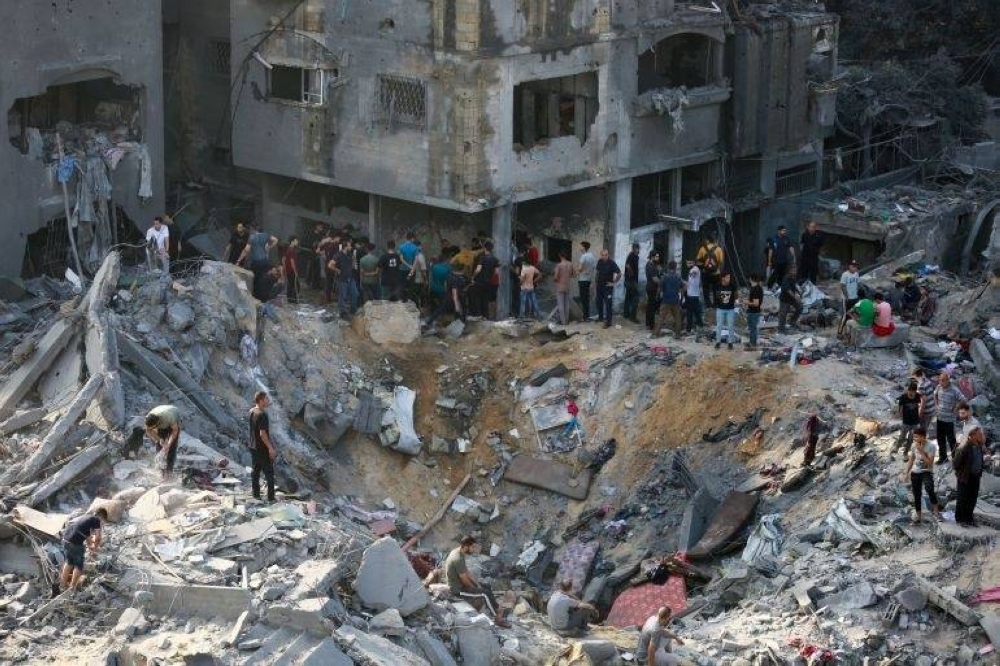 اثار القصف على منازل المدنيين في غزة