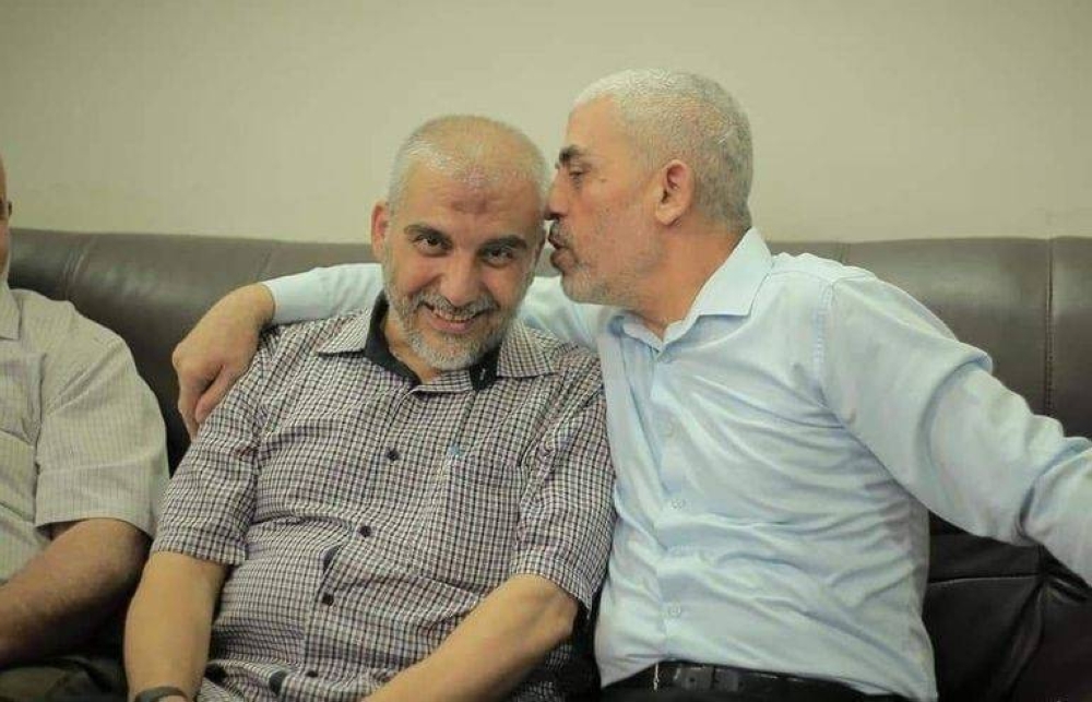  رئيس المكتب السياسي لحماس في غزة يحي السنوار ، وأحمد الغندور