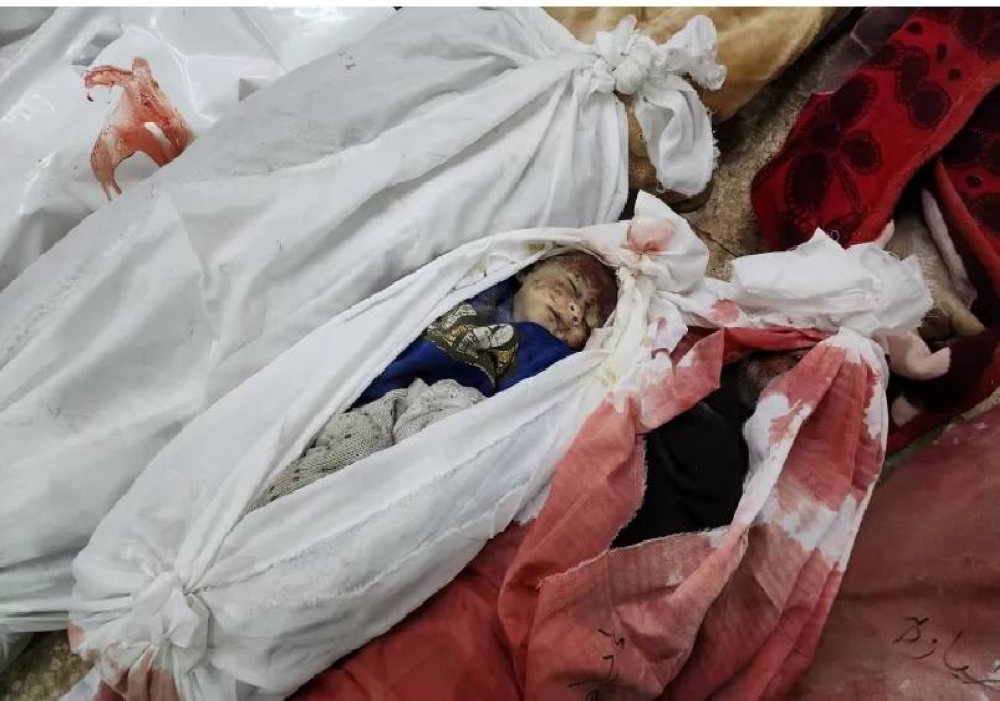 جثامين أطفال فلسطينيين قتلوا في العدوان الإسرائيلي