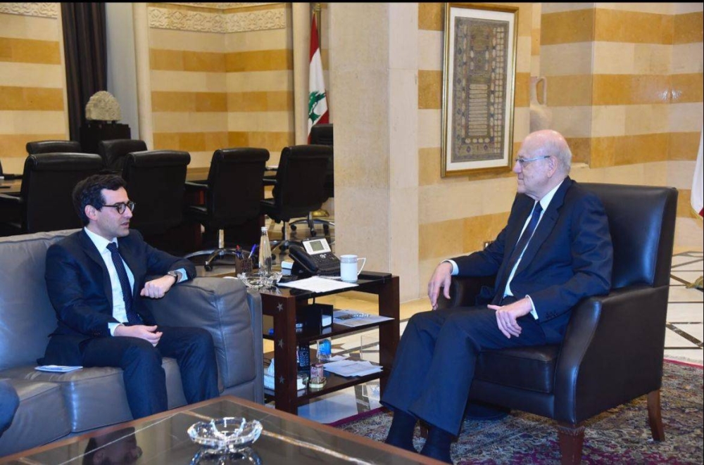 الوزير الفرنسي مع رئيس الحكومة اللبنانية