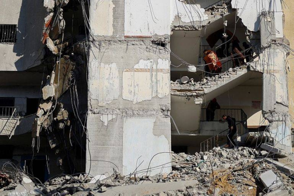  مبنى سكني دمره العدوان الإسرائيلي على قطاع غزة .
