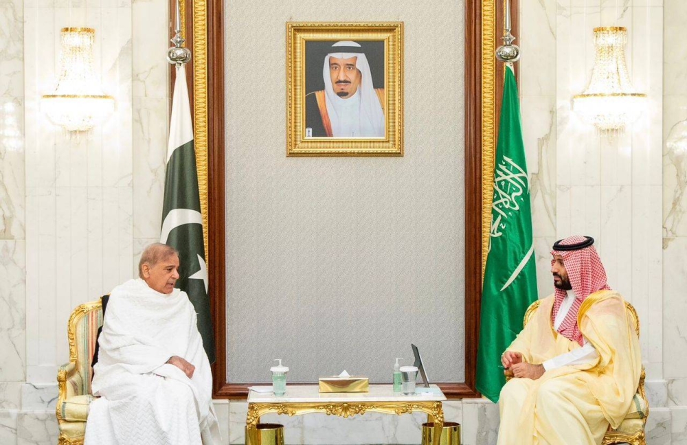 صدور بيان مشترك للاجتماع بين ولي العهد ورئيس وزراء باكستان