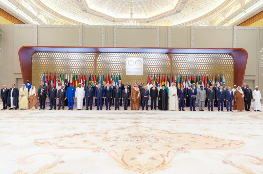 



القمة العربية الإسلامية في جدة؛ التي عُقدت برئاسة الأمير محمد بن سلمان ولي العهد، نيابةً عن الملك سلمان بن عبدالعزيز نوفمبر الماضي.